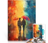 Puzzle 1000 pièces pour Adultes l'amour sous la Pluie Compétition de Vitesse Manuelle avec Affiche et Feuille de Questions correspondantes 38x26cm