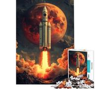 Puzzle 1000 pièces pour Adultes Lancement de fusée vers Mars Jeu Pratique et addictif pour cultiver la Patience Cadeau d'anniversaire Anti-Stress (Dimensions 75x50cm)