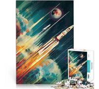 Puzzle 1000 pièces pour Adultes Lancement d'une fusée Spatiale Compétition de Vitesse Manuelle Jeu de défi Unique 38x26cm
