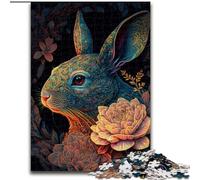 Puzzle 1000 pièces pour Adultes, Lapin coloré en Bois, idée Cadeau Unique pour la décoration d'intérieur, 50x75cm, Jeu de réflexion pour Adolescents, pour Les fêtes