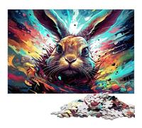 Puzzle 1000 pièces pour Adultes Lapin coloré Puzzle Impossible pour Adolescents de 14 Ans et Plus 1000 pièces (38 x 26 cm)