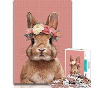 Puzzle 1000 pièces pour Adultes, Lapin de Pâques, Jeux éducatifs, décoration d'intérieur, Cadeau d'anniversaire, Art Mural (Taille 38x26cm)