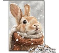 Puzzle 1000 pièces pour Adultes Lapin d'hiver, stimule Le Cerveau, Jouets addictifs pour cultiver la Patience, décoration Parfaite (Taille 26x38cm)