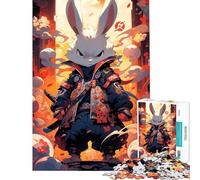 Puzzle 1000 pièces pour Adultes Lapin Samouraï Jeu éducatif de 1000 pièces Défi Difficile Cadeau Unique pour Un Anniversaire ou Noël (75x50cm)