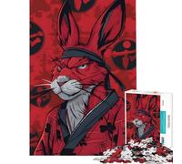 Puzzle 1000 pièces pour Adultes Lapin Samouraï Jeu éducatif et Stimulant pour Les activités familiales (Dimensions 75x50cm)