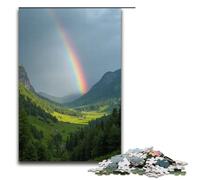 Puzzle 1000 pièces pour Adultes l'arc-en-Ciel s'étend sur Toute la vallée après la Pluie. Décoration Parfaite pour Les Adolescents de 14 Ans et Plus. 1000 pièces (75 x 50 cm).