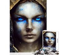 Puzzle 1000 pièces pour Adultes Larmes Bleues du désespoir Jeu Anti-Stress Cadeau d'anniversaire éducatif avec Poster et fiche de Questions Assortis Dimensions 38x26cm