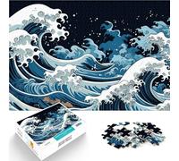 Puzzle 1000 pièces pour Adultes l'art des Vagues japonaises Jouets Jeux éducatifs Soulagement du Stress Jeu de défi Unique 38x26cm