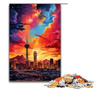 Puzzle 1000 pièces pour Adultes Las Vegas Nevada est entouré d'éclaboussures Beaucoup de Couleurs Puzzle éducatif Jeu éducatif pour Anniversaire Noël 75x50cm
