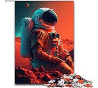 Puzzle 1000 pièces pour Adultes L'astronaute martien en Carton, idée Cadeau d'anniversaire, Jeu de réflexion Stimulant 1000 pièces(26x38cm)