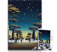 Puzzle 1000 pièces pour Adultes « L'Avenue des Baobabs,Madagascar » - Jeu de réflexion Familial - Apprentissage - Cadeau éducatif d'anniversaire - Dimensions : 38x26cm