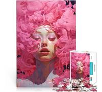 Puzzle 1000 pièces pour Adultes Le Bonheur du Bruit Rose Fabriqué en Carton pour Les 14 Ans et Plus Jeu Stimulant et Jeu Familial Super Cadeau de Noël。Taille：26x38cm/10.24x14.96pouce