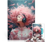 Puzzle 1000 pièces pour Adultes Le Bonheur du Bruit Rose Jouets éducatifs d'apprentissage Cadeau d'anniversaire 75x50cm