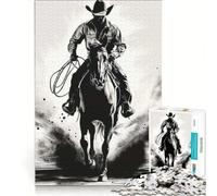 Puzzle 1000 pièces pour Adultes Le Cavalier Solitaire Jeu de réflexion Cadeau d'anniversaire idéal pour décorer Un Bureau 38x26cm