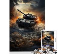 Puzzle 1000 pièces pour Adultes Le Char Tiger en Action Décoration Jouet œuvre d'art Cadeau éducatif Jeu liste de souhaits avec Le Père Noël 38x52cm
