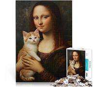 Puzzle 1000 pièces pour Adultes Le Chat et la Joconde Compétition de Vitesse Manuelle est idéal comme Cadeau pour Toute la Famille 38x26cm