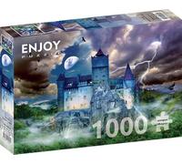 Puzzle 1000 pièces pour Adultes - Le château de Dracula la Nuit | Finition Mate antireflet | Puzzle Amusant et exigeant | 68 x 48 cm | Cadeau Original | Enjoy