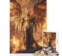 Puzzle 1000 pièces pour Adultes Le Chevalier Ange de Feu Décoration intérieure Jeu de réflexion Idée Cadeau Renforce l'amour au Sein du Couple Dimensions 38x26cm