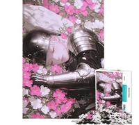 Puzzle 1000 pièces pour Adultes Le Chevalier endormi dans Les Fleurs Un défi Difficile à relever en Famille ! Jeu Amusant à partir de 14 Ans 50x75cm