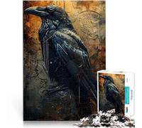 Puzzle 1000 pièces pour Adultes Le Corbeau Art surréaliste Réduction du Stress intéressante Anniversaire et Cadeaux Uniques 75x50cm