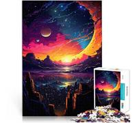 Puzzle 1000 pièces pour Adultes Le Coucher de Soleil en Ville Puzzle à Offrir 14,96 po x 20,47 po avec Affiche Assortie et Feuille de Questions