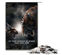 Puzzle 1000 pièces pour Adultes Le Courage Plus Grand Que la Peur Amusant en Famille Jeu Familial Anti Stress défi Difficile 75 x 50 cm