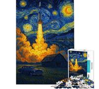 Puzzle 1000 pièces pour Adultes Le Lancement de la fusée sous la Nuit étoilée Puzzle pour Adolescents Anti-Stress Difficile et Stimulant Jeu éducatif (50x75cm)