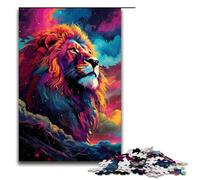 Puzzle 1000 pièces pour Adultes Le Lion dans Le cratère est entouré Puzzles pour Adultes Puzzle en Bois Jeu Stimulant 1000 PCS