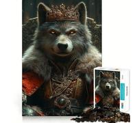 Puzzle 1000 pièces pour Adultes Le Loup Monarque de la Nature Un Jeu Amusant et Relaxant,découpé au Laser avec Une qualité supérieure,idéal pour se détendre et Faire Travailler Ses méninges 50x75cm