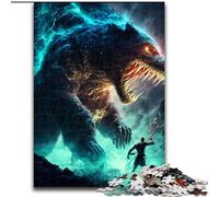 Puzzle 1000 pièces pour Adultes Le Monstre en Bois, idéal pour la décoration de la Maison et du Bureau, Cadeau Parfait pour Un Anniversaire 50x75cm pour Un Jeu interactif en Famille