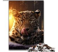 Puzzle 1000 pièces pour Adultes Le Petit léopard en Bois, Casse-tête Stimulant à Faire soi-même, Jeu Familial idéal ou Cadeau décoratif(1000 pièces, 50x75cm)