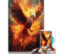 Puzzle 1000 pièces pour Adultes Le Phénix avec feu, 1000 pièces pour Adolescents, Jouet éducatif et décompressant, Cadeaux du Père Noël Secret 26x38cm