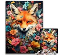 Puzzle 1000 pièces pour Adultes Le psychédélisme coloré de Flower Fox Puzzles Éducatifs Casse-tête Décoration Artistique pour la Maison et Le Bureau Âge 1000 pièces (38x26cm)