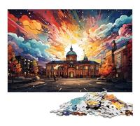 Puzzle 1000 pièces pour Adultes Le psychédélisme coloré de l'hôtel de Ville de Kuopio Puzzle pour Cadeaux Soulagement du Stress Défi Difficile 1000 pièces (38 x 26 cm)