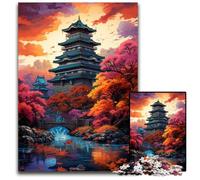 Puzzle 1000 pièces pour Adultes Le psychédélisme coloré du château d'Osaka Puzzle en Papier Un Casse-tête Stimulant pour Les Adolescents Jeu interactif Amusant en Famille 1000 pièces (38x26cm)