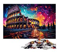 Puzzle 1000 pièces pour Adultes Le psychédélisme coloré du Colisée Puzzles en Papier Puzzle éducatif 1000 pièces (38 x 26 cm)