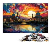 Puzzle 1000 pièces pour Adultes Le psychédélisme coloré du Palais fédéral Suisse Art Mural Cadeaux d'anniversaire 1000 pièces (38 x 26 cm)