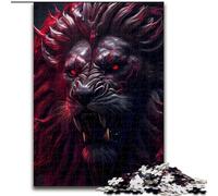 Puzzle 1000 pièces pour Adultes Le Roi Lion Maléfique Puzzles en Bois Noir pour Adultes Taille 50x75cm Jeu Familial créatif et décoration d'intérieur, Cadeau de Noël idéal pour Les Adolescents