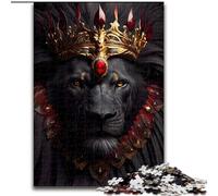 Puzzle 1000 pièces pour Adultes Le Roi Lion Noir en Bois, Un Casse-tête Stimulant pour Les Adolescents, idéal pour la décoration intérieure ou comme Cadeau 1000 pièces(50x75cm)