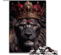 Puzzle 1000 pièces pour Adultes, Le Roi Lion Noir ou Rouge, en Carton, idéal pour s'amuser en Famille pour Les fêtes et Les Anniversaires 1000 pièces(26x38cm)