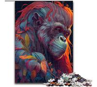 Puzzle 1000 pièces pour Adultes Le Sage Urang Utan 1000 pièces Puzzle Cadeaux Soirée de Jeux en Famille, Décoration intérieure et Cadeau d'entraînement cérébral Taille 26x38cm