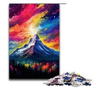 Puzzle 1000 pièces pour Adultes Le Sommet d'une Montagne est entouré d'éclaboussures Beaucoup de Couleurs Puzzle pour Jeu éducatif Jouet de défi Illustration Cadeau 75 x 50 cm