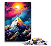 Puzzle 1000 pièces pour Adultes Le Sommet d'une Montagne est entouré d'éclaboussures Beaucoup de Couleurs Puzzle Jeu Stimulant Une œuvre d'art Convient aux Adolescents de 14 Ans et Plus 75 x 50 cm
