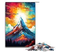 Puzzle 1000 pièces pour Adultes Le Sommet d'une Montagne est entouré d'éclaboussures Beaucoup de Couleurs Jouet éducatif intellectuel décompressant Idées Cadeaux 75 x 50 cm