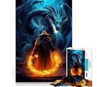 Puzzle 1000 pièces pour Adultes : Le Sorcier Dragon Ancien Jeu de mémoire et de Concentration Ajustement Parfait,Format Compact,idéal pour des Moments de Jeu en Famille (50x75cm)