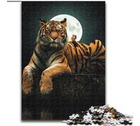 Puzzle 1000 pièces pour Adultes Le Tigre et l'Écureuil Puzzle en Carton, idéal pour la décoration de la Maison et du Bureau, Cadeau Parfait pour Un Anniversaire 1000 pièces(26x38cm)