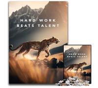 Puzzle 1000 pièces pour Adultes : Le Travail acharné Bat Le Talent. Parfait pour Halloween, Noël, Anniversaire, 26x38cm/10,23x14,96 Pouces.