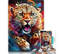 Puzzle 1000 pièces pour Adultes Léopard Africain 1000 pièces pour Adultes Cadeaux, Jouets Jeux éducatifs Anti-Stress Décoration Murale 75x50cm