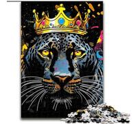 Puzzle 1000 pièces pour Adultes Léopard Africain en Bois, Jouet éducatif, intellectuel, décompressant, Amusant, Jeu Familial, 50x75cm, fête d'anniversaire pour Hommes et Femmes