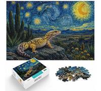 Puzzle 1000 pièces pour Adultes, Leopard Gecko on Rock, Starry Night